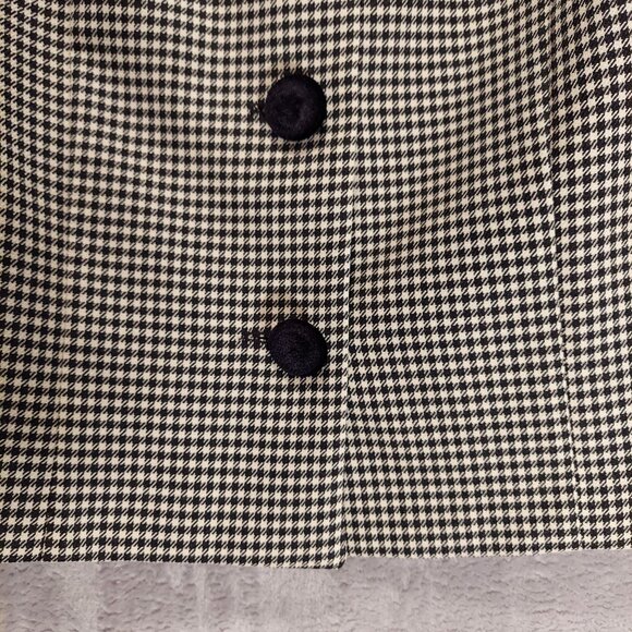 Jessica Howard Blazer Womens 14W black white plaid velvet collar buttons career - Picture 4 of 12